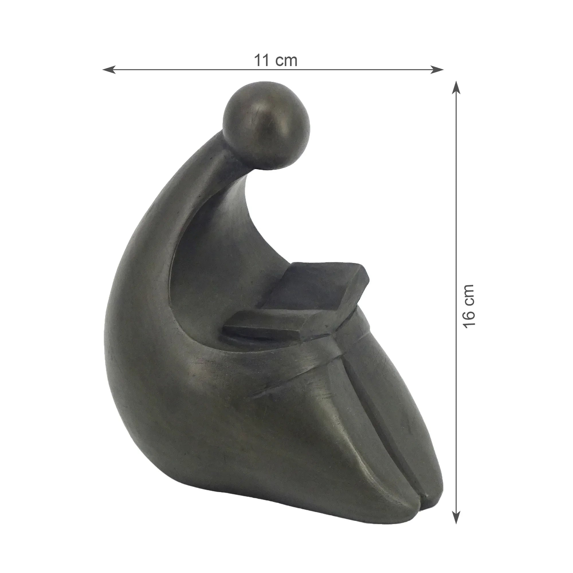 Noire Polyresin Man Reading Book 15 Cm in Black Colour - HomeTown