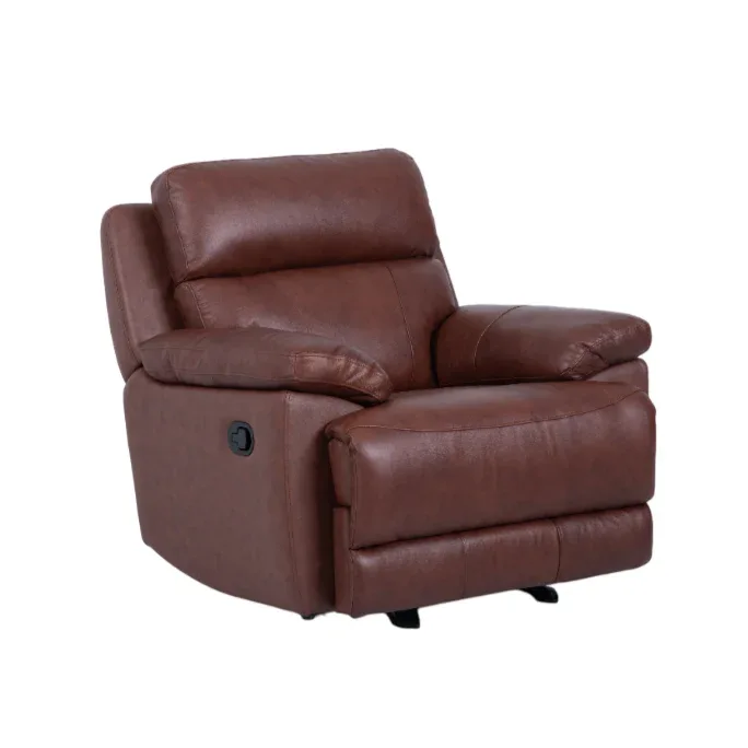 Calvio Half Leather Single Seater Electric Recliner in Burgundy Colour - HomeTown