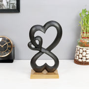 Family Heart Gold Base Small Sculpture