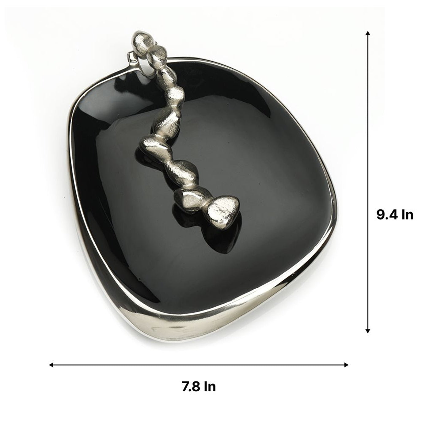 Stones Serving ware Jet Black enamle - Napkin Holder Silver