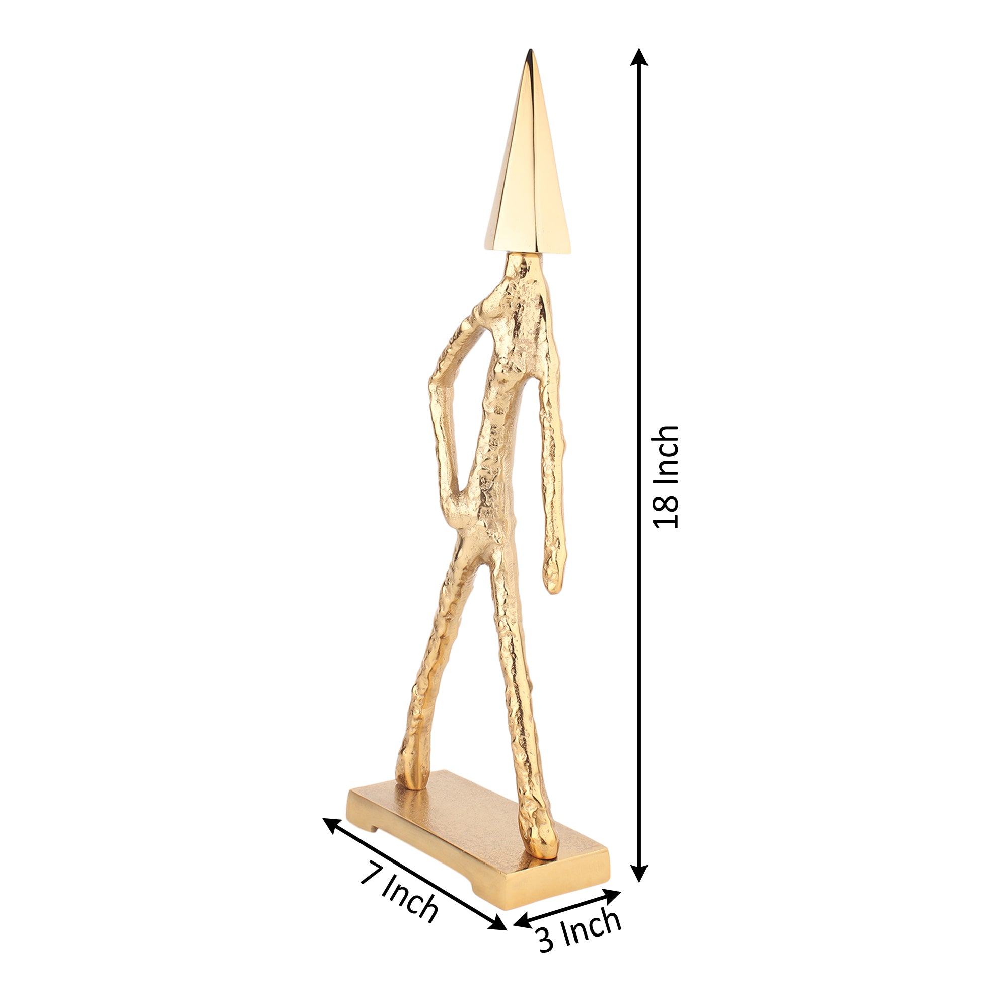 Arrowed Being Sculpture in Gold
