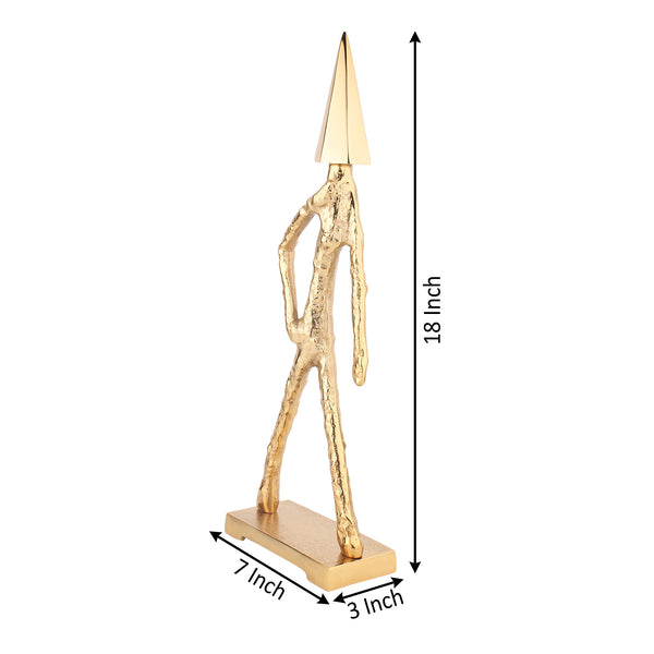 De Massion Arrowed Being Sculpture in Gold dimensions
