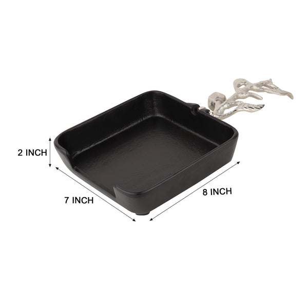 De Massion Leafy Tissue Holder in Black Silver dimensions