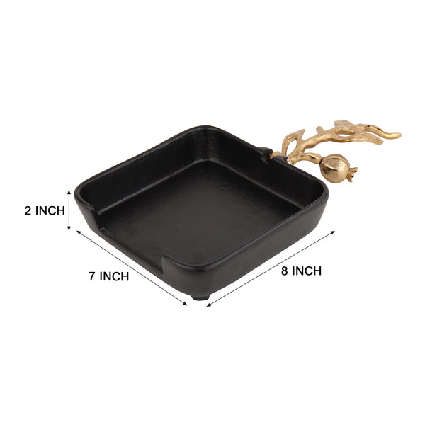 De Massion Leafy Tissue Holder in Black Gold dimensions