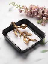 De Massion Leafy Tissue Holder in Black Gold