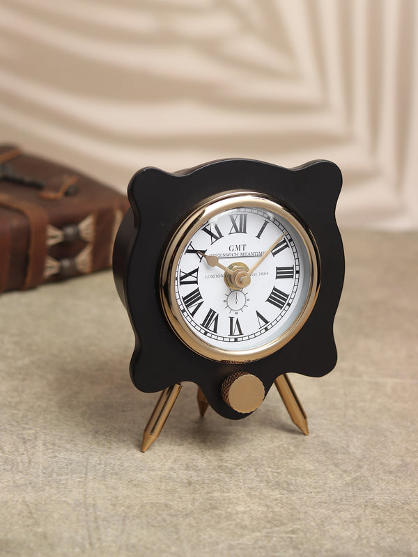 Pixel Pulse Table Clock Gold Black dimensions