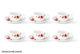 Borosil Assorted 12pcs Cup & Saucer 14cl