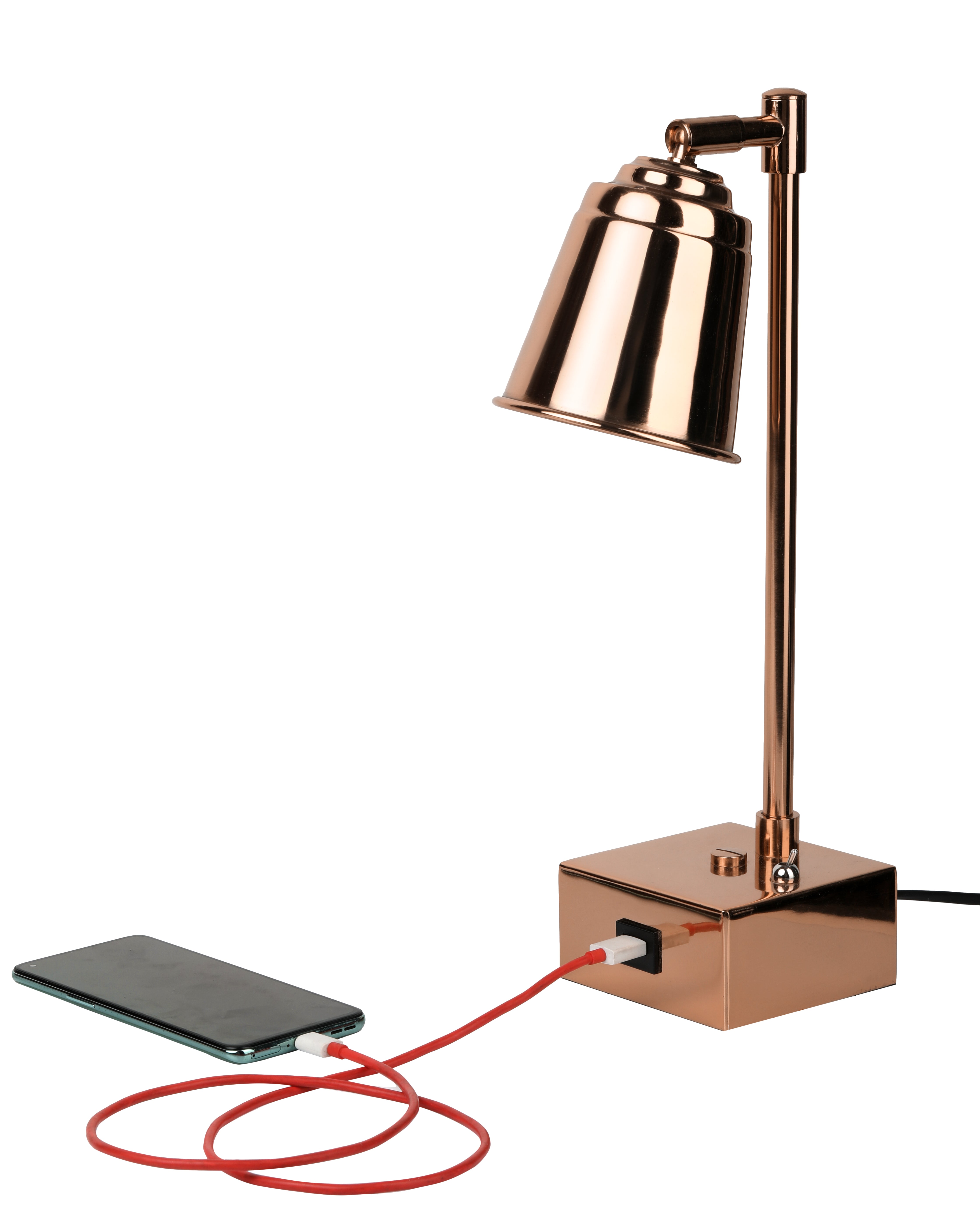 Matt Gold Steel Adjustable  Cherosi USB Gold Lamp