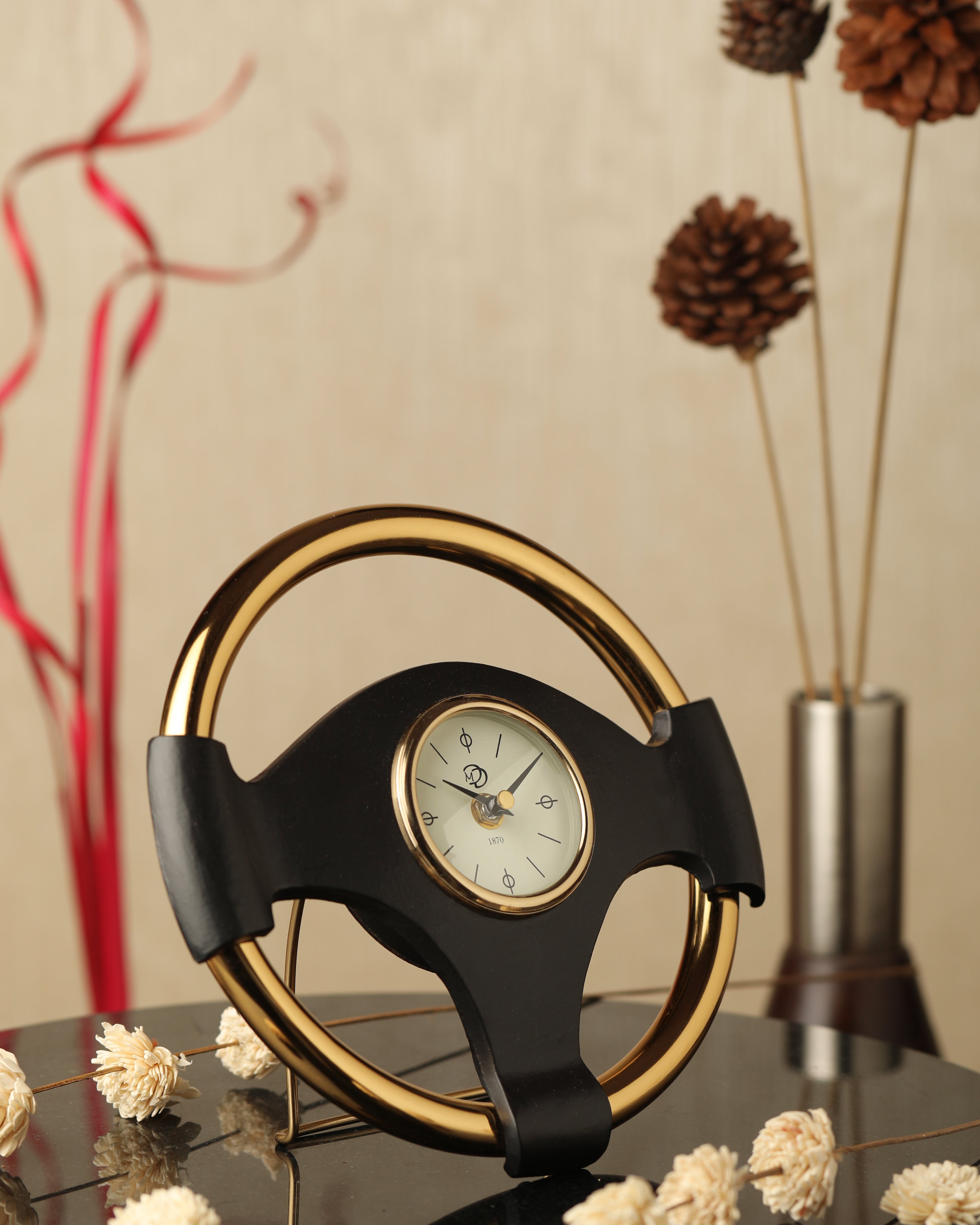 Wheel Steel Clock