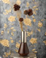 De Massion Matt Gold and Black Aluminum Deidra Table Vase