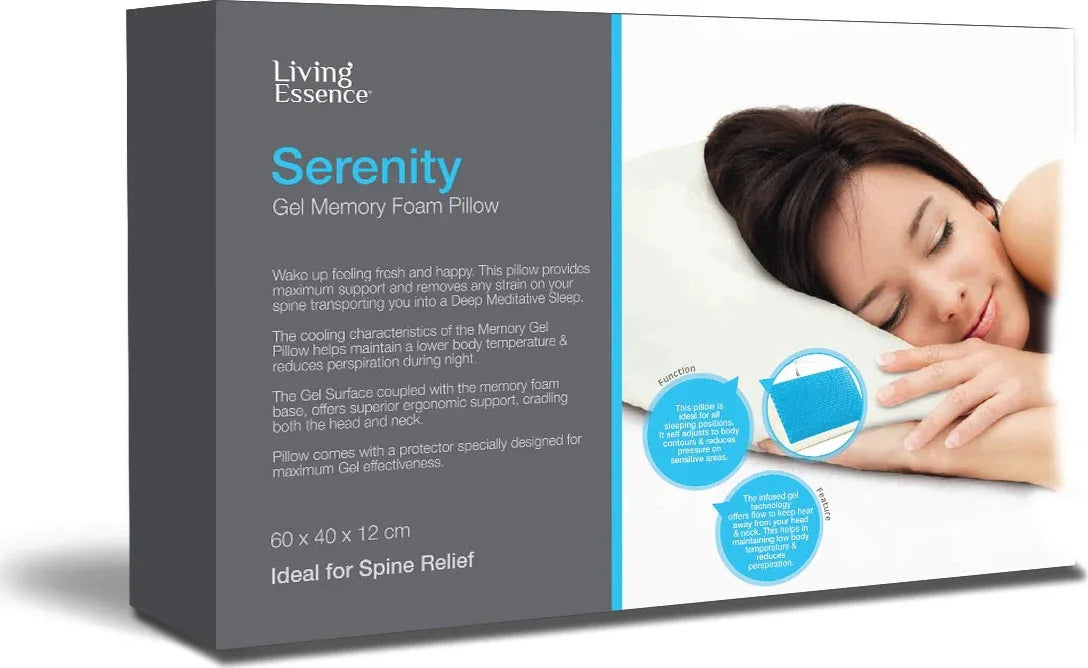 Serenity Gel Memory Foam Mini Pillow 55X35X11 Cms in White Colour - HomeTown