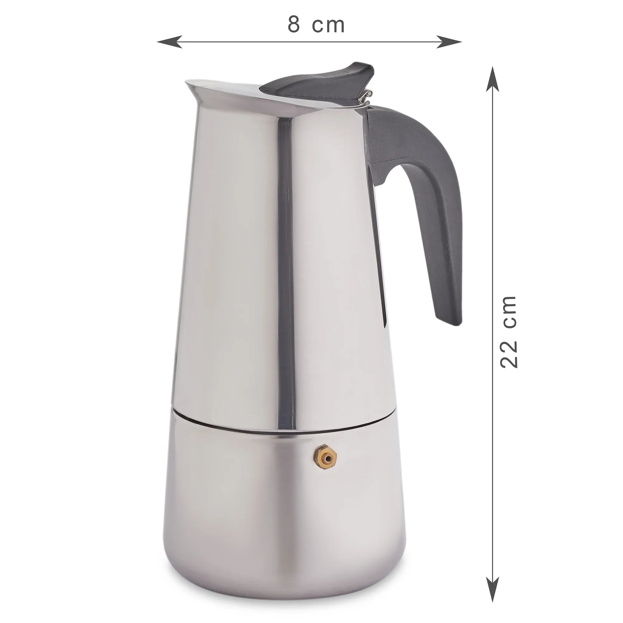 Brew Steel Moka Pot Coffee Maker 450 ml in Silver Colour - HomeTown