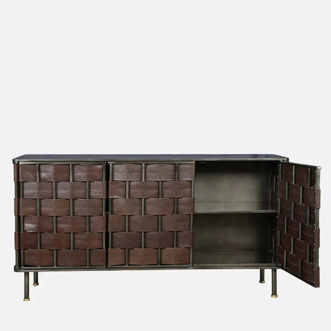 Theodore Metal Sideboard in Walnut Colour - HomeTown