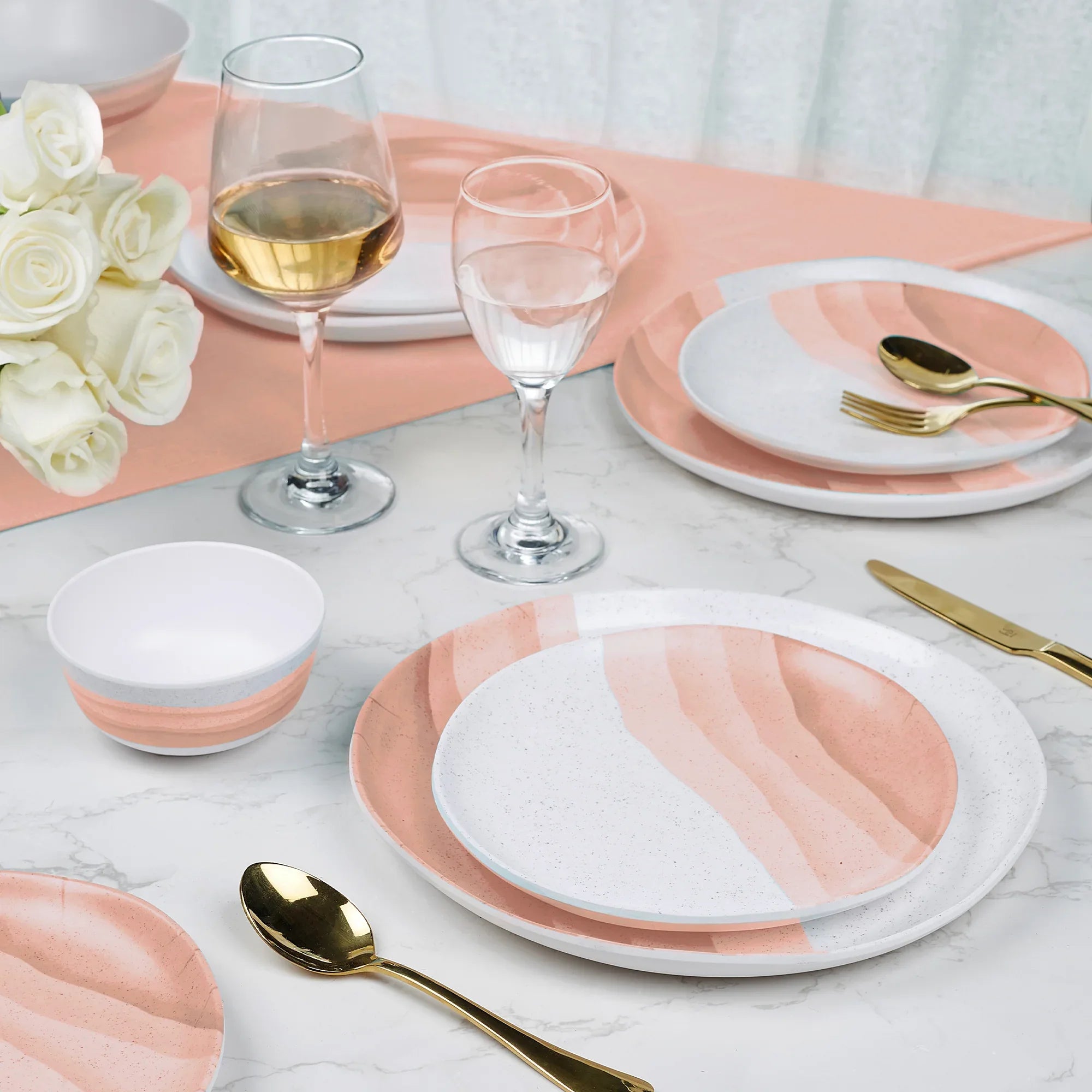 Emilia Melamine Serving Bowl 800 Ml Set of 2 in Pink Colour - HomeTown