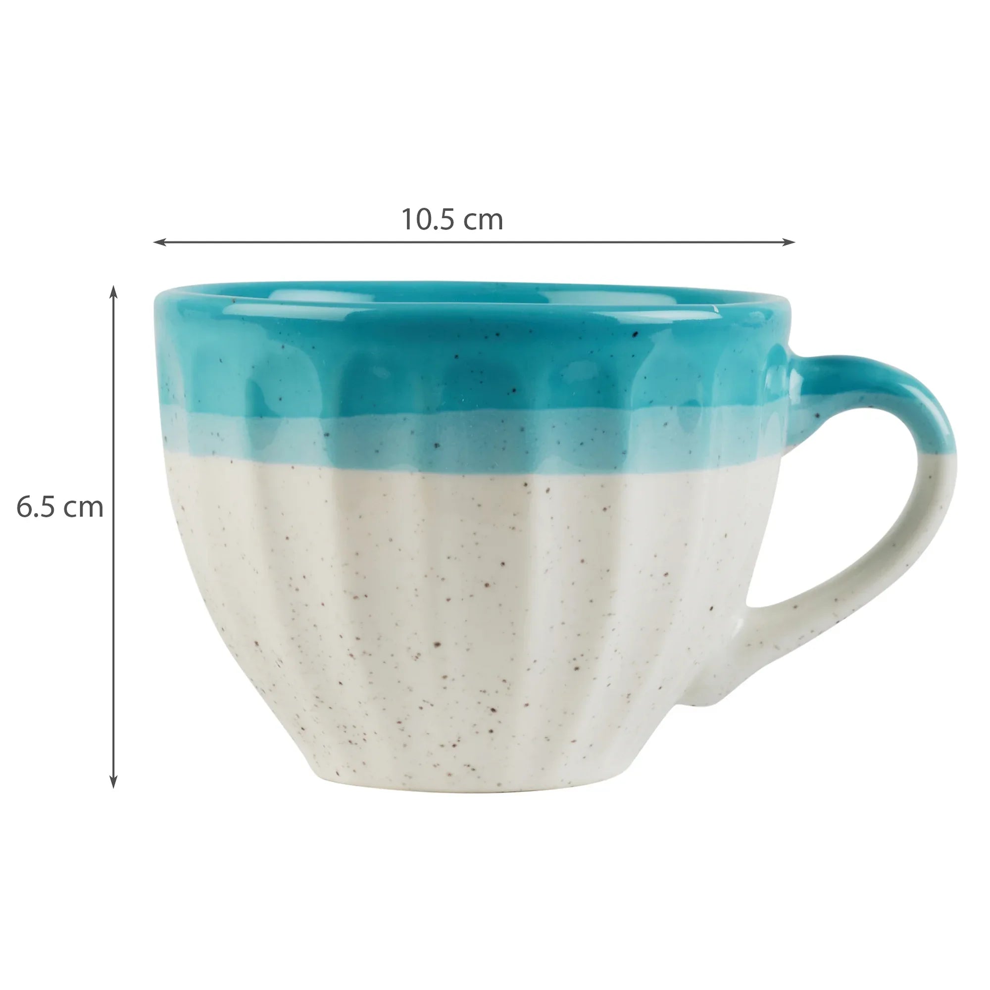 Emilia Ceramic Cup & Saucer Set Of 12 With Metal Stand in Blue & Pink Colour - HomeTown