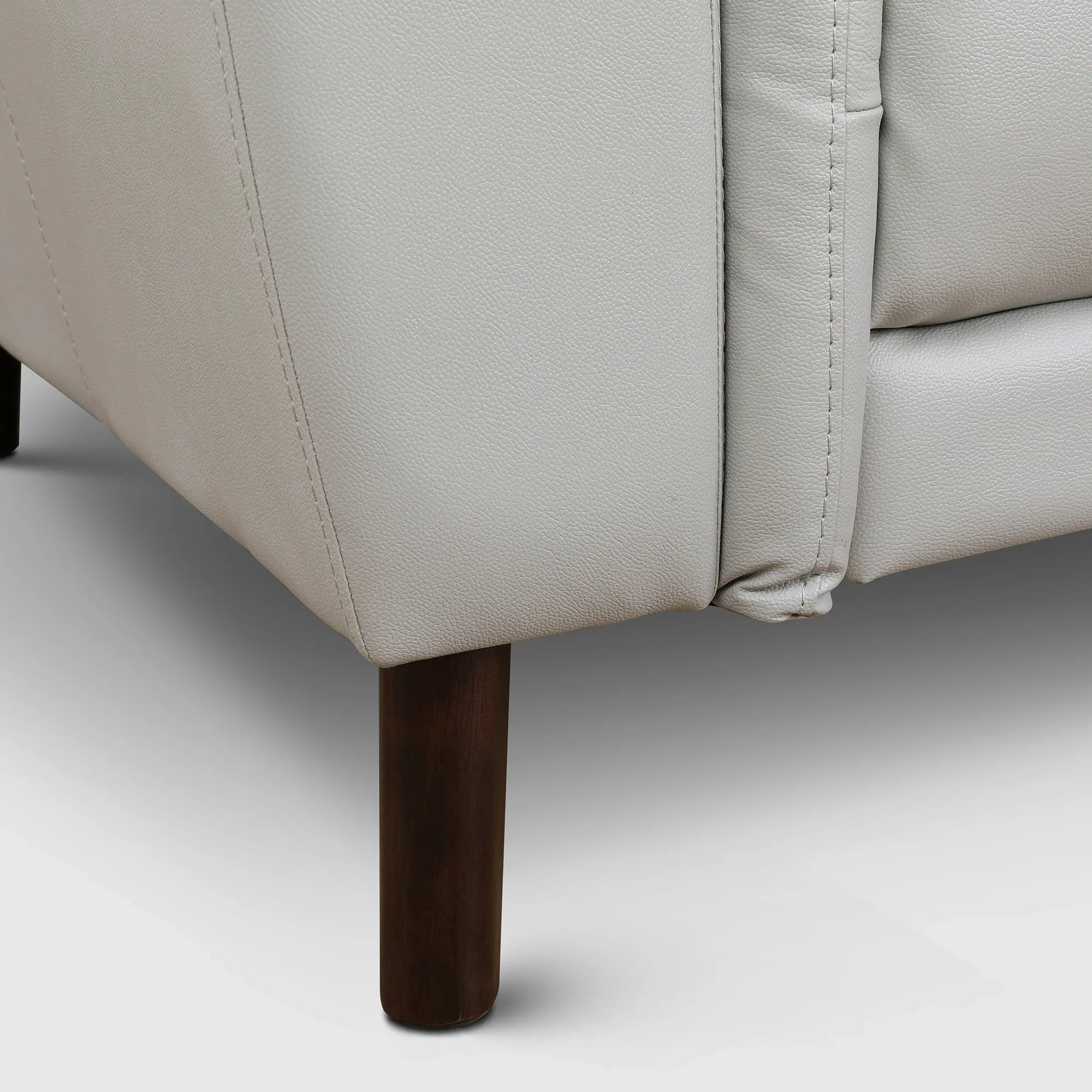 Alexa Half Leather Single Seater Sofa in Light Grey Colour - HomeTown