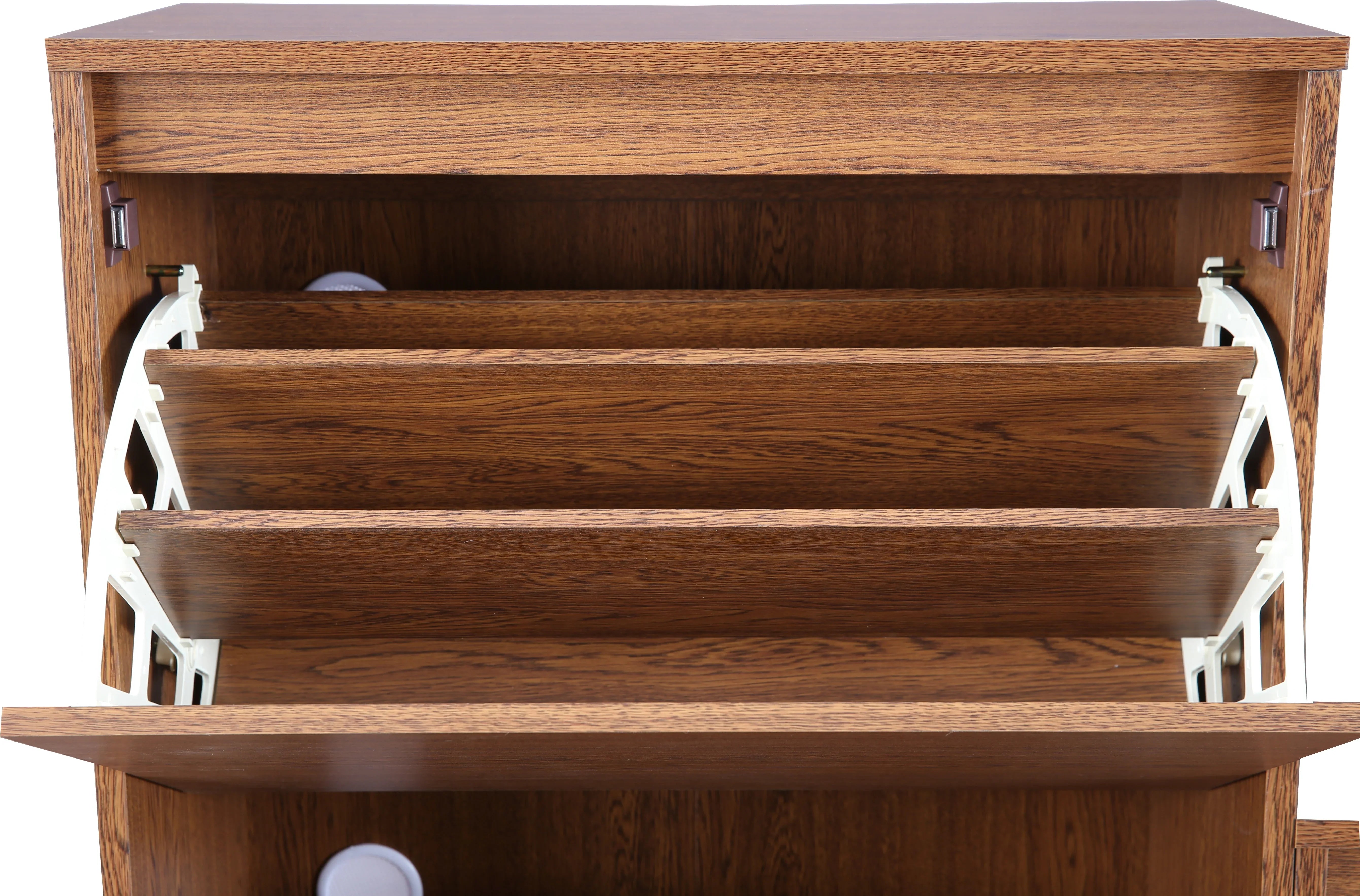 Alder Engineered Wood 1+2 tier Shoe Rack in Oak Colour - HomeTown