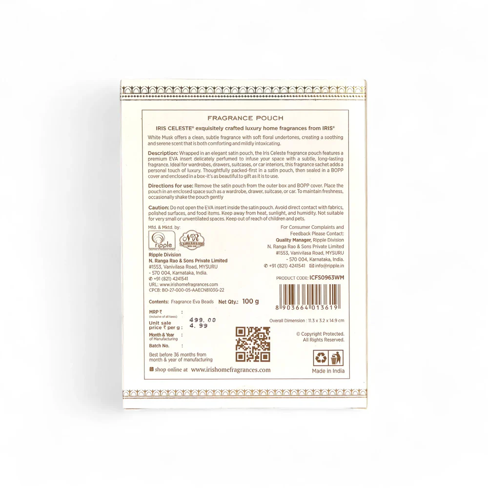 Iris Celeste Fragrance Pouch in Warm Musk Colour - Home Fragrance Sachet