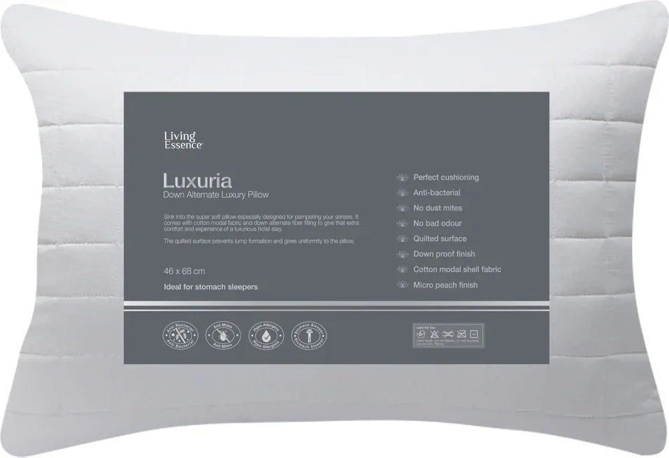 Luxuria Pillow 46X68 Cm in White Colour by Living Essence - HomeTown