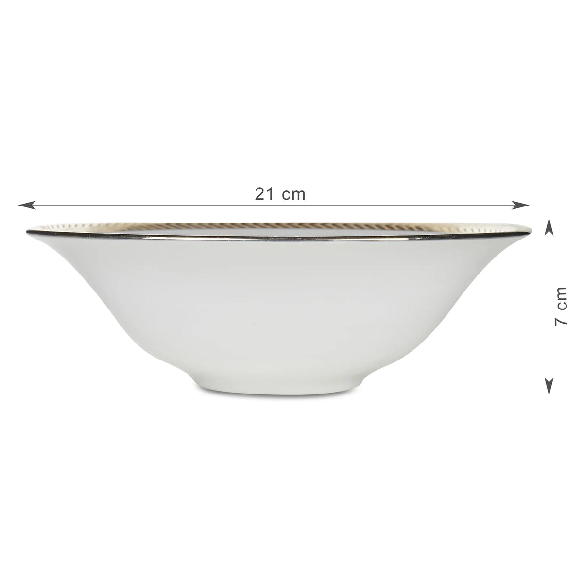Amour Real Gold-Plated Bone China Diana Serving Bowl in Grey & White Colour - HomeTown