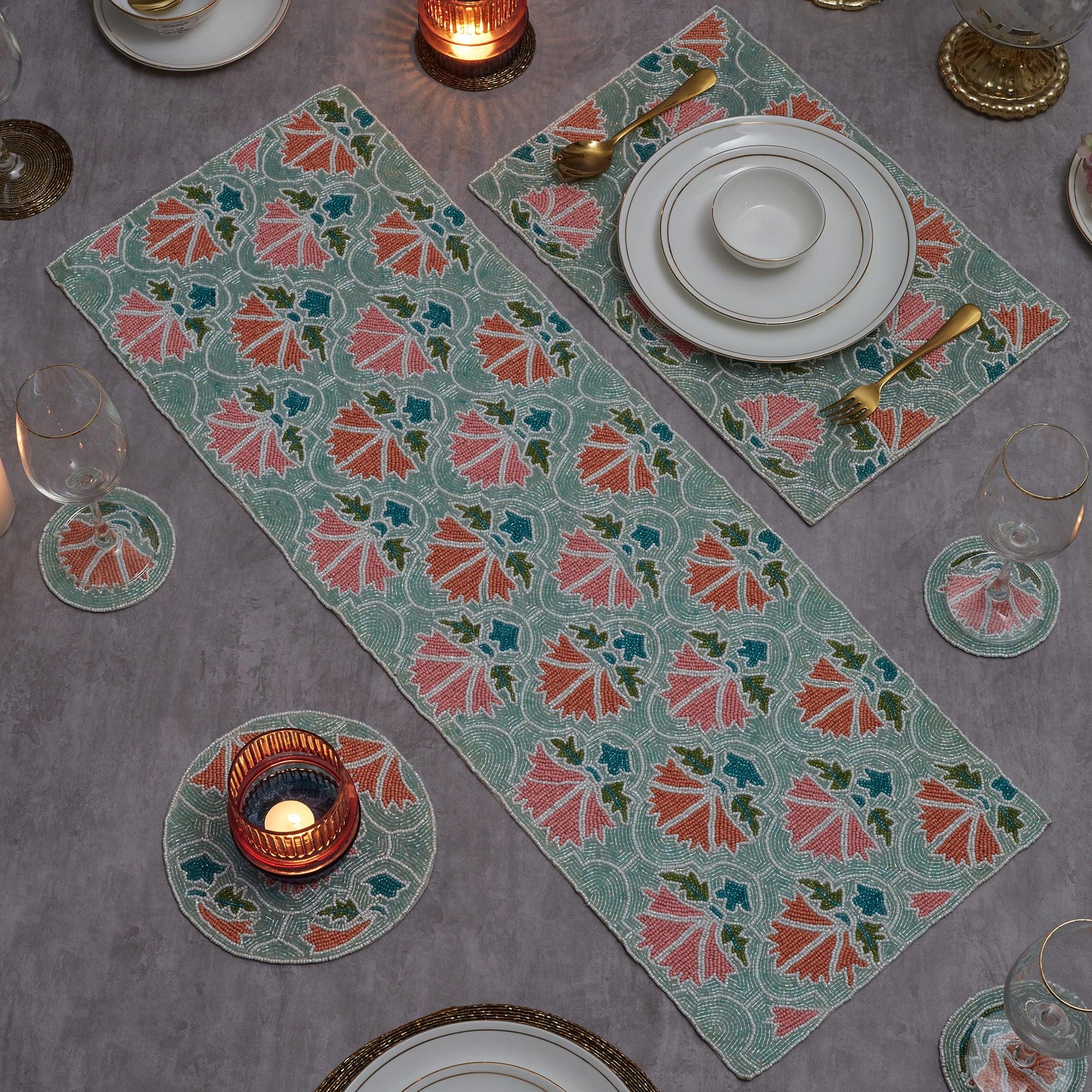 Anar Handmade Beaded Placemat 30x45 Cm in Multi Colour - HomeTown