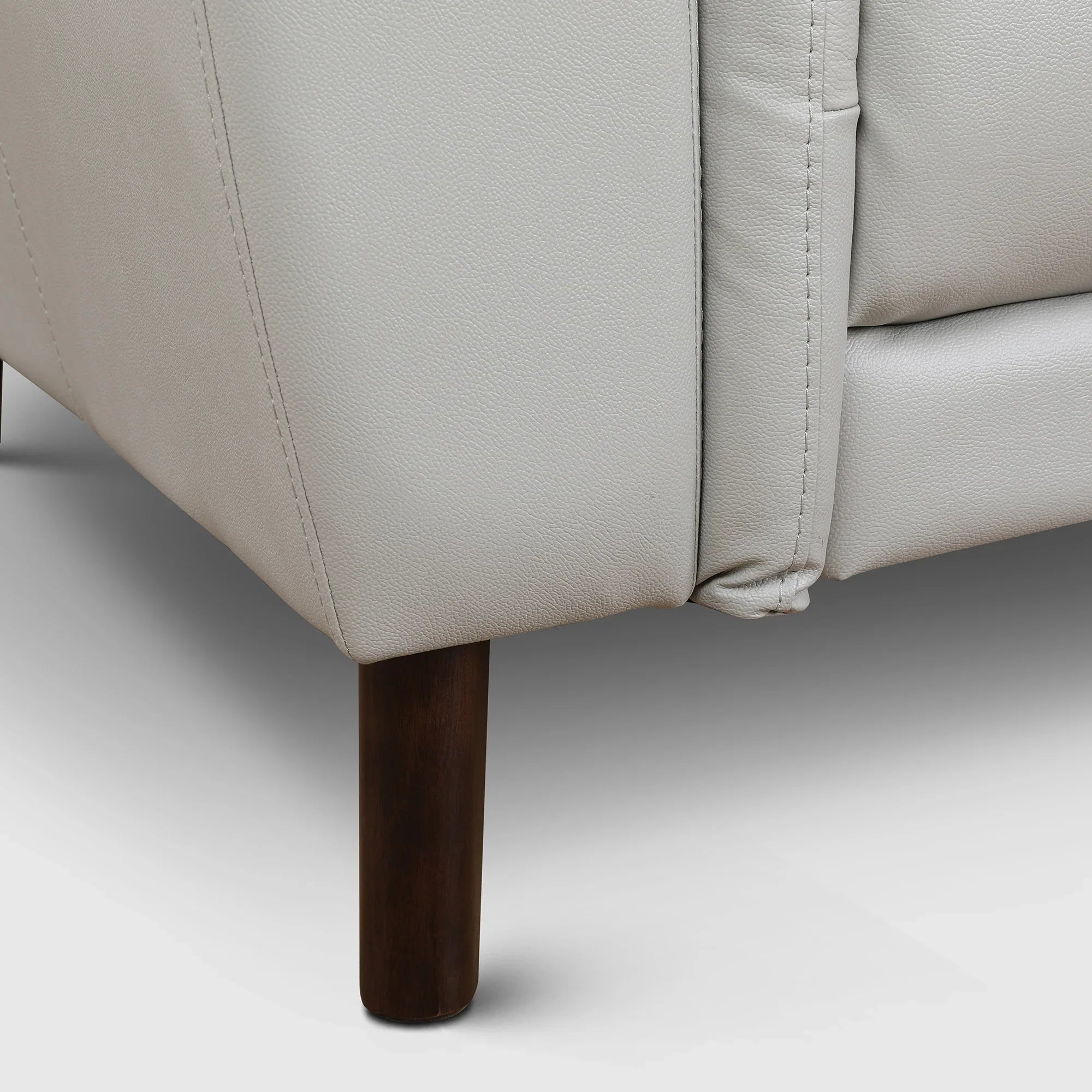 Alexa Half Leather Two Seater Sofa in Light Grey Colour - HomeTown