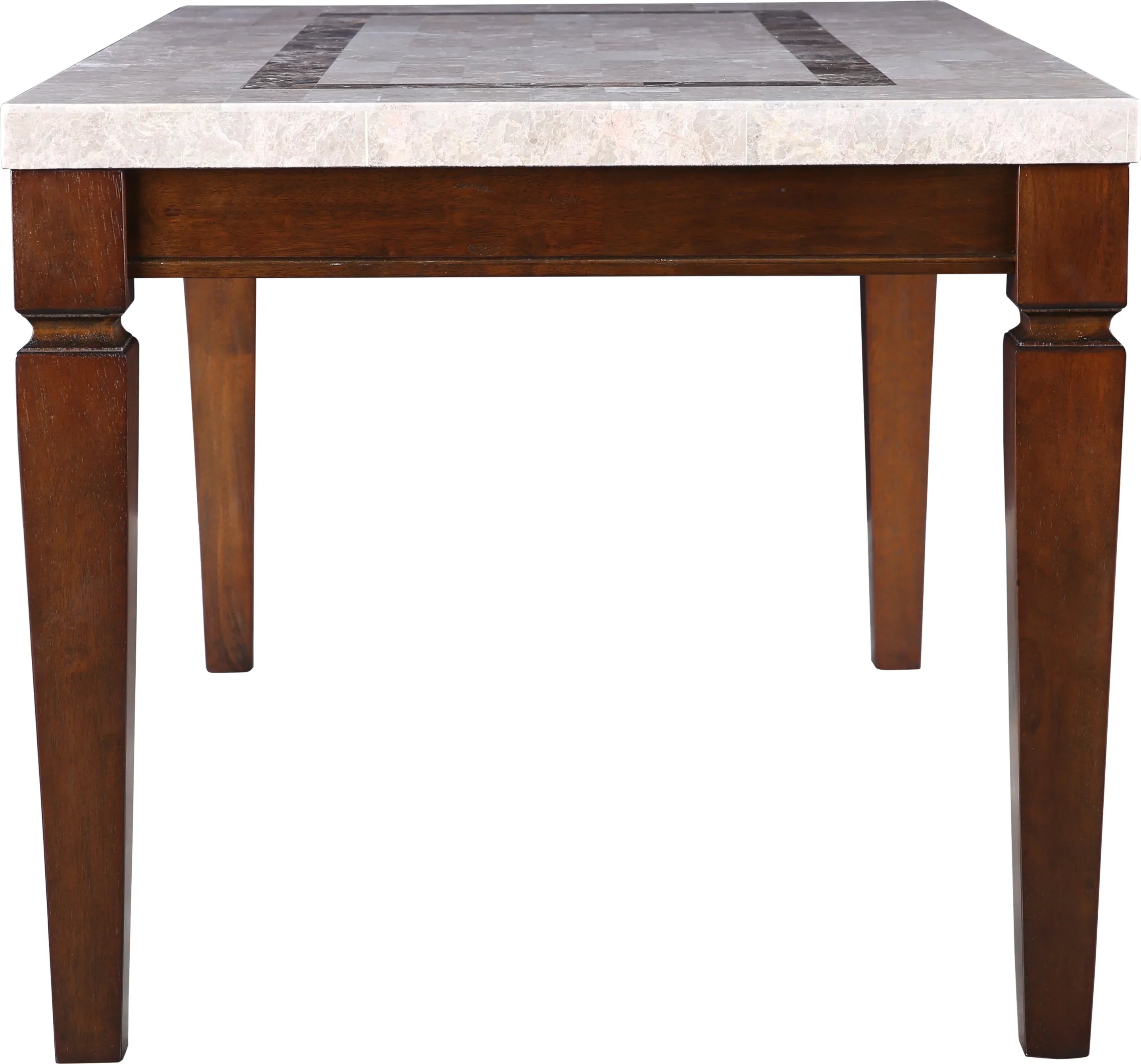 Bliss Marble Top 6 Seater Dining Table with Inlay in Beige Colour - HomeTown