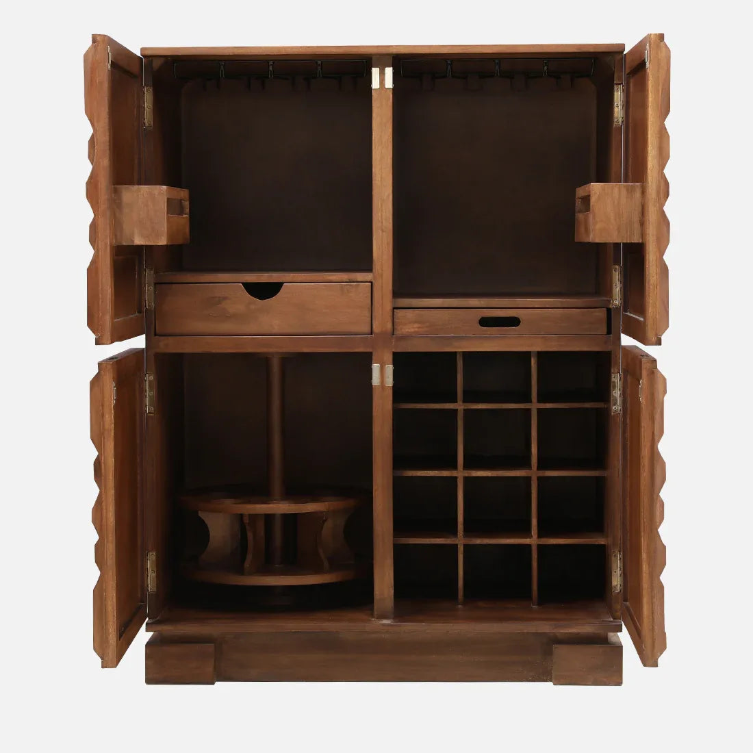 Isak Solidwood Bar Unit in Walnut Colour - HomeTown