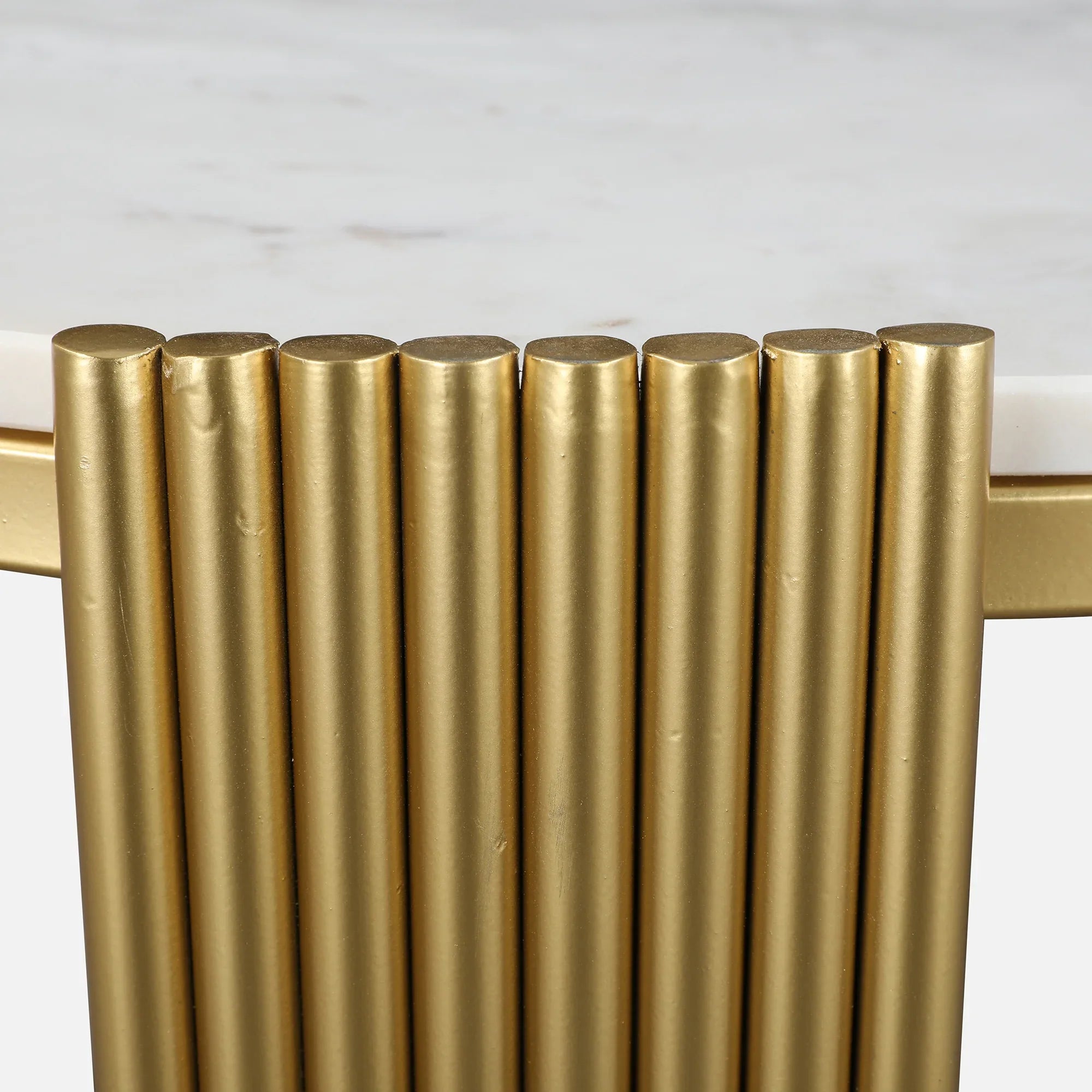 Giove Marble & Iron Center Table in White & Gold Colour - HomeTown