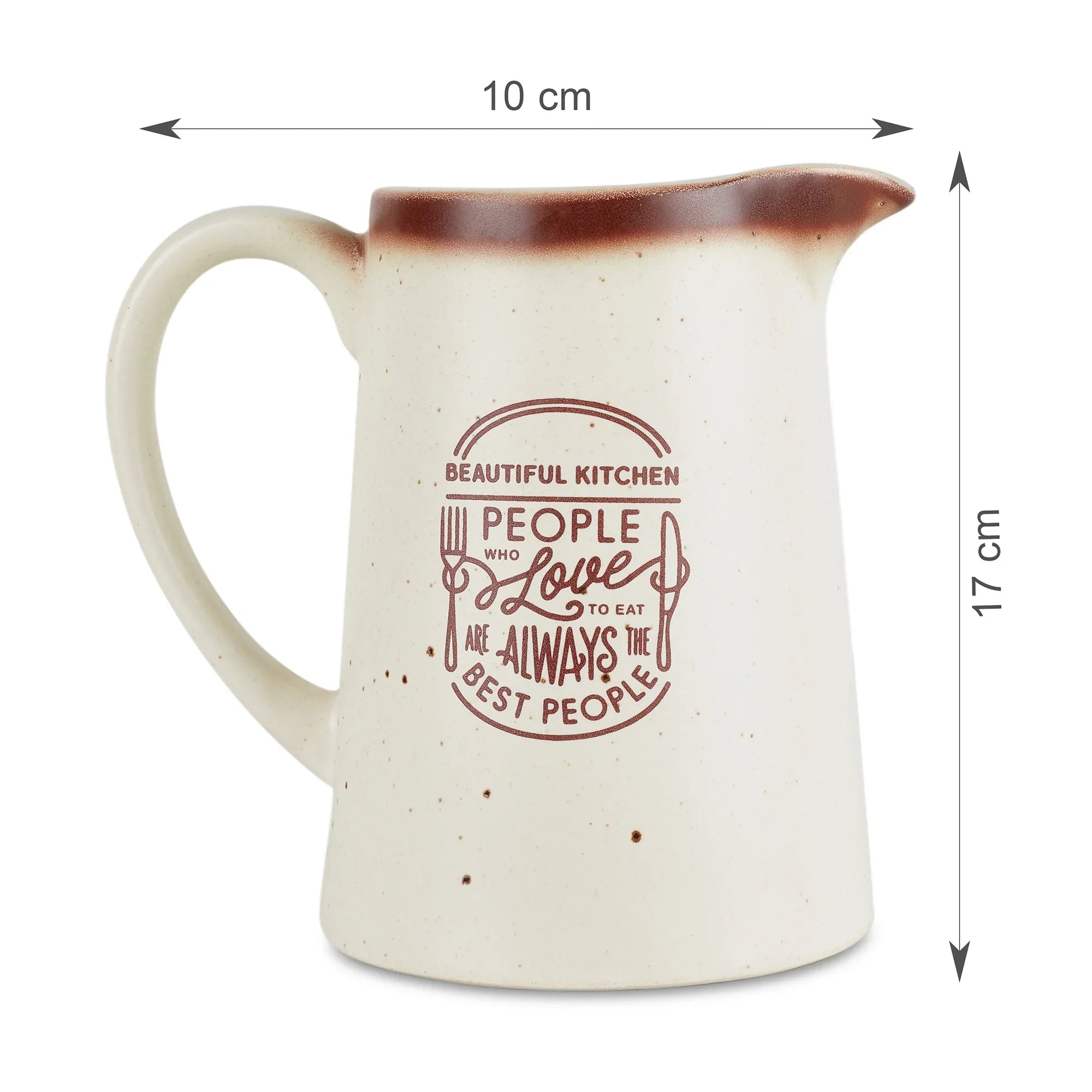 Beautiful Kitchen Studio Pottery Stoneware Water Jug in Beige Colour - HomeTown