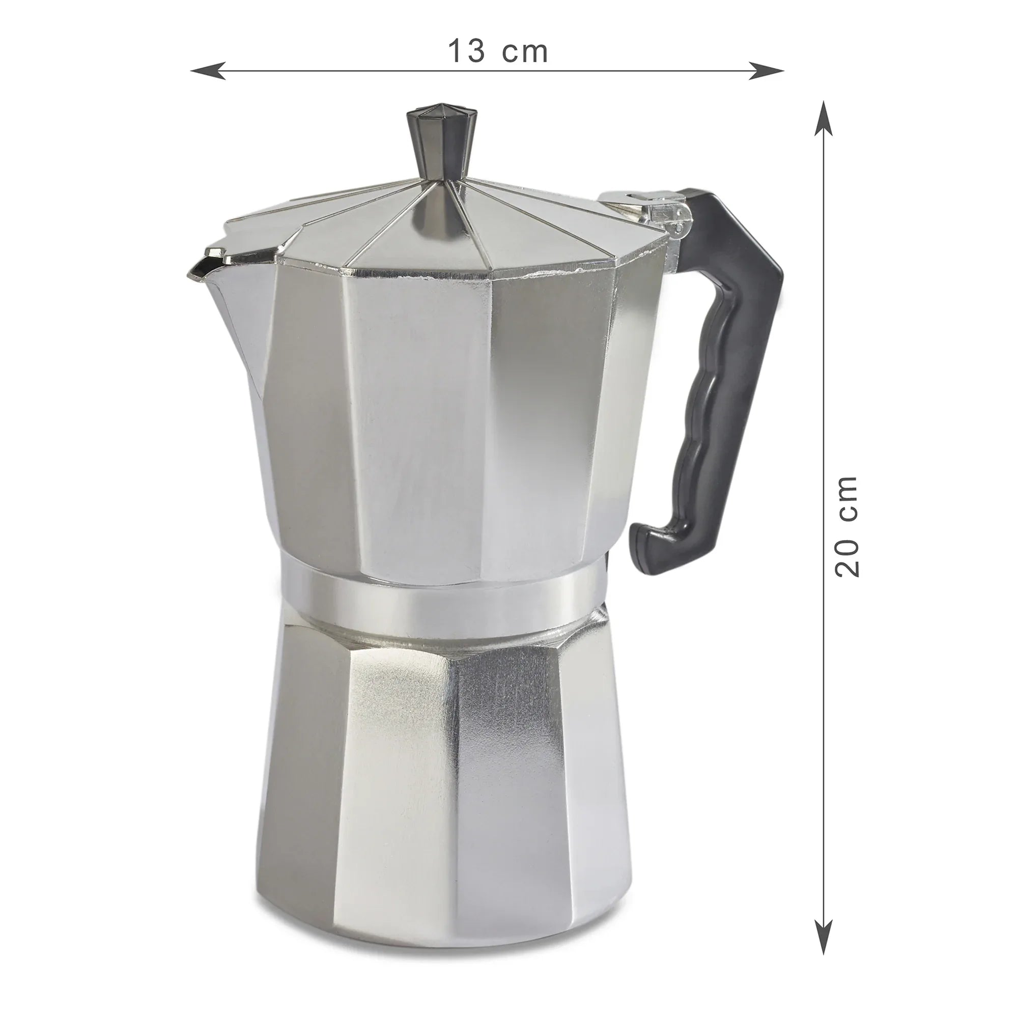 Brew Aluminium Moka Pot Coffee Maker 450 ml in Silver Colour - HomeTown