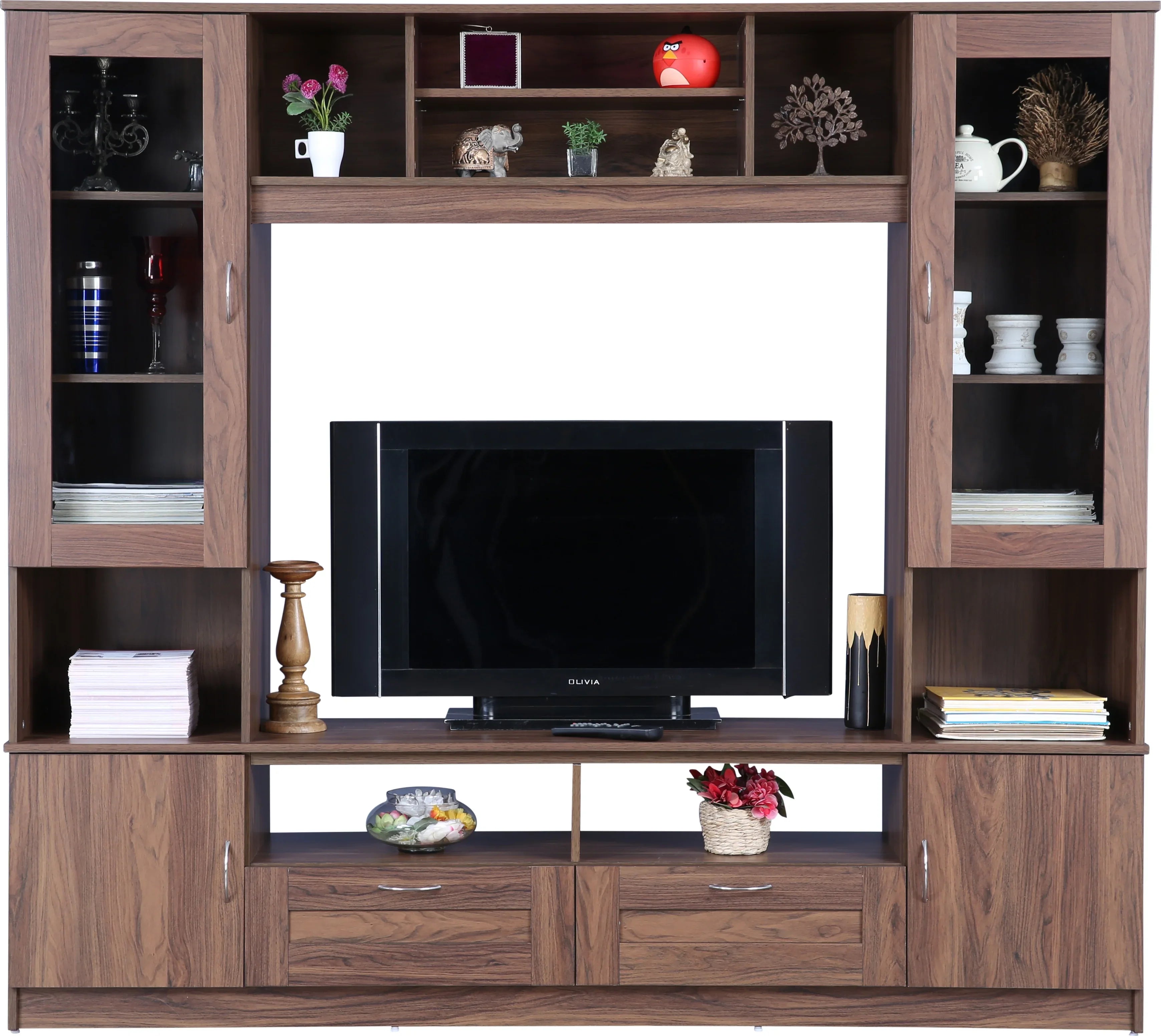 Missouri Engineered Wood Wall Unit in Light Walnut Colour - HomeTown