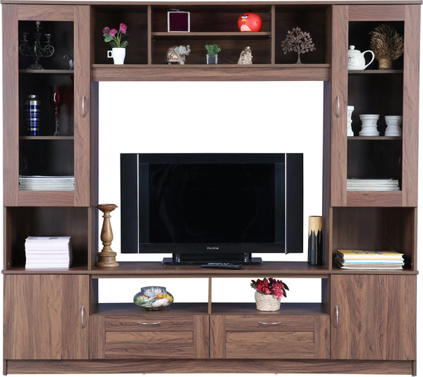 Missouri Engineered Wood Wall Unit in Light Walnut Colour dimensions