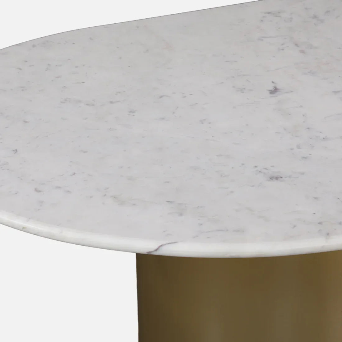 Palatine Marble Top Six Seater Dining Table in White & Gold Colour - HomeTown