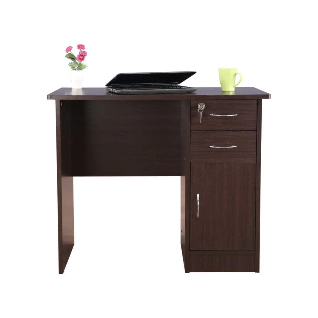 Simply Engineered Wood Study Table with 3 Drawer in Walnut Colour - HomeTown