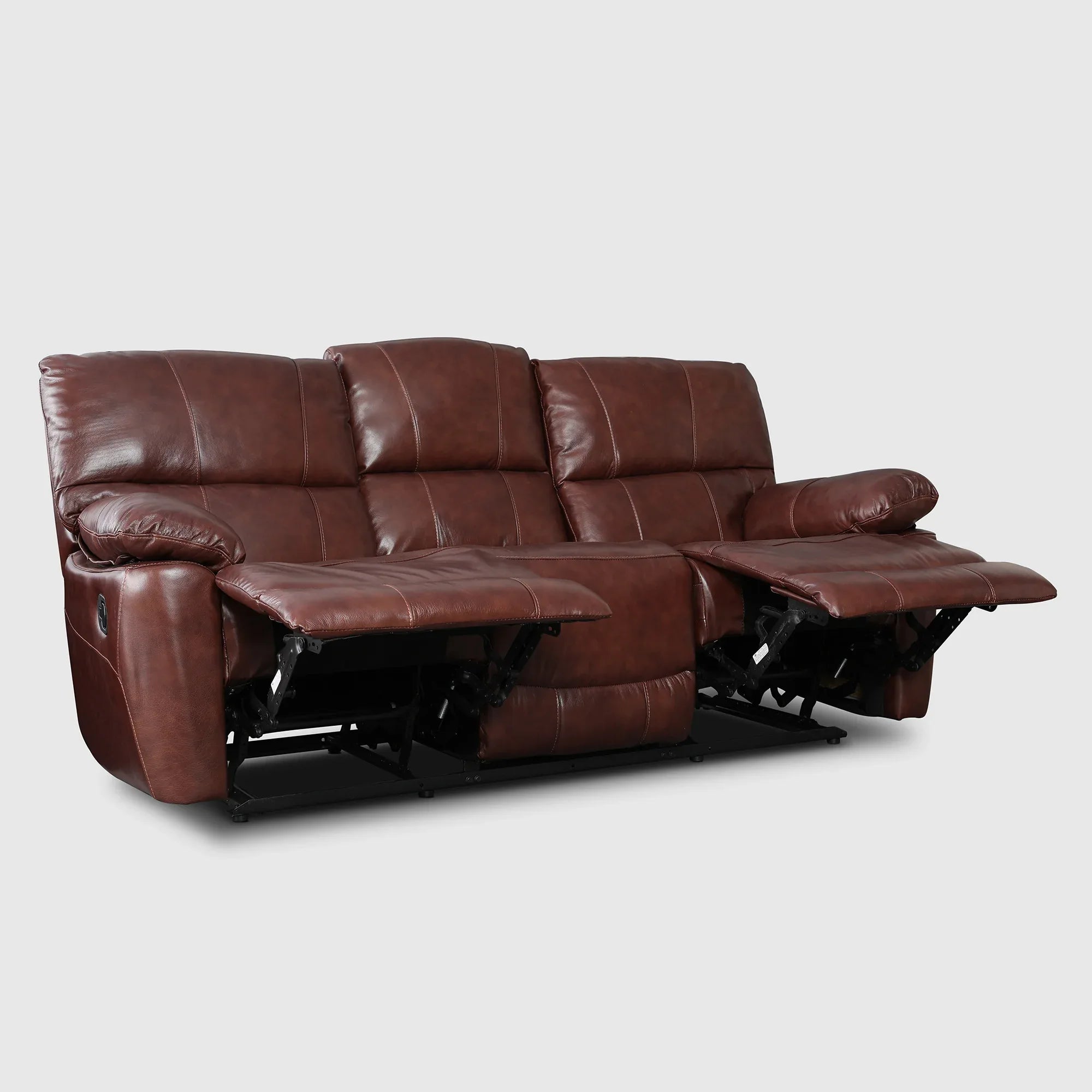 Charles Half Leather Three Seater Recliner - HomeTown