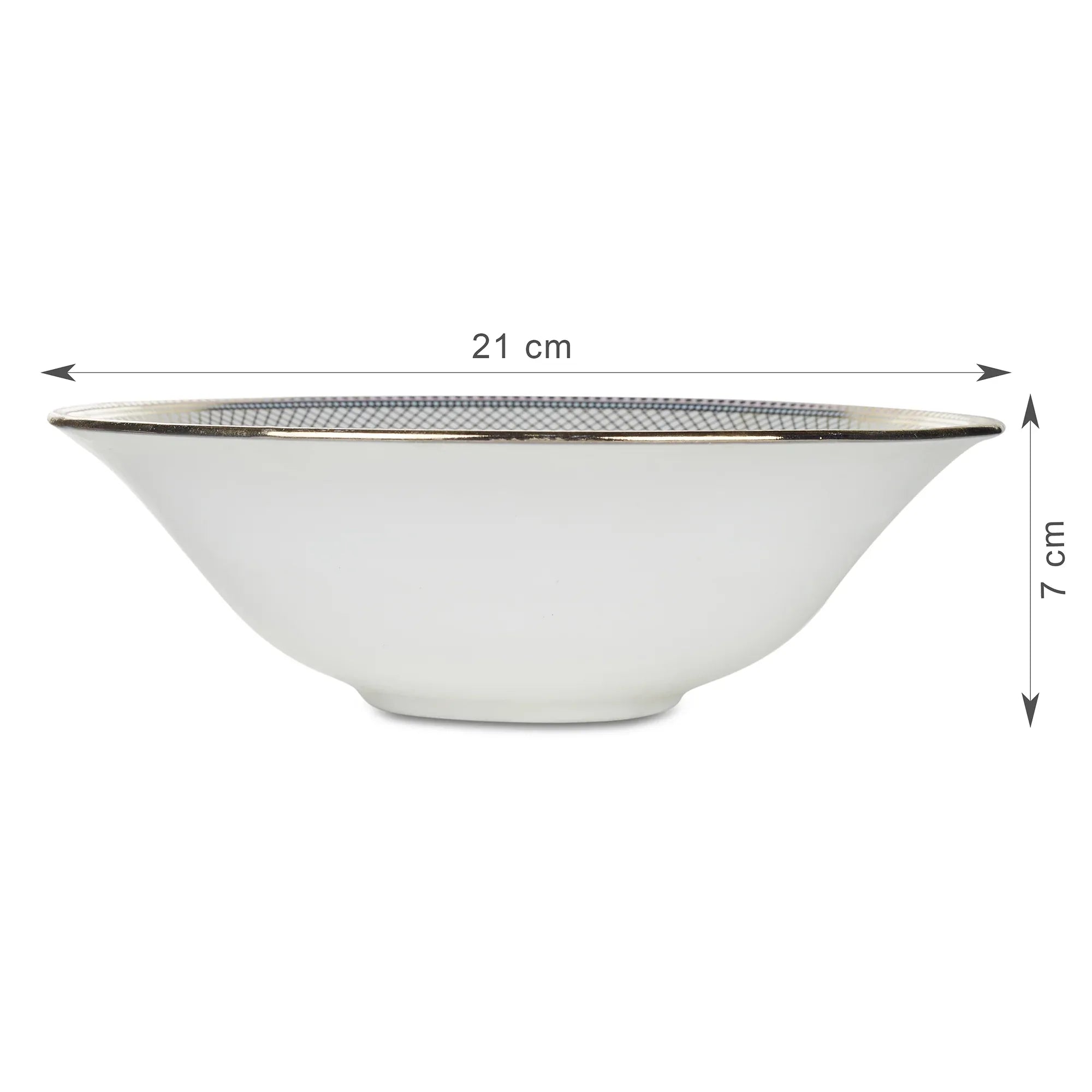 Amour Real Gold-Plated Bone China Charlotte Serving Bowl in Pink & White Colour - HomeTown