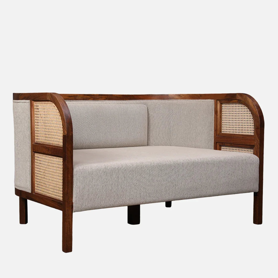 Siam Solidwood Two Seater Sofa in Beige Colour - HomeTown