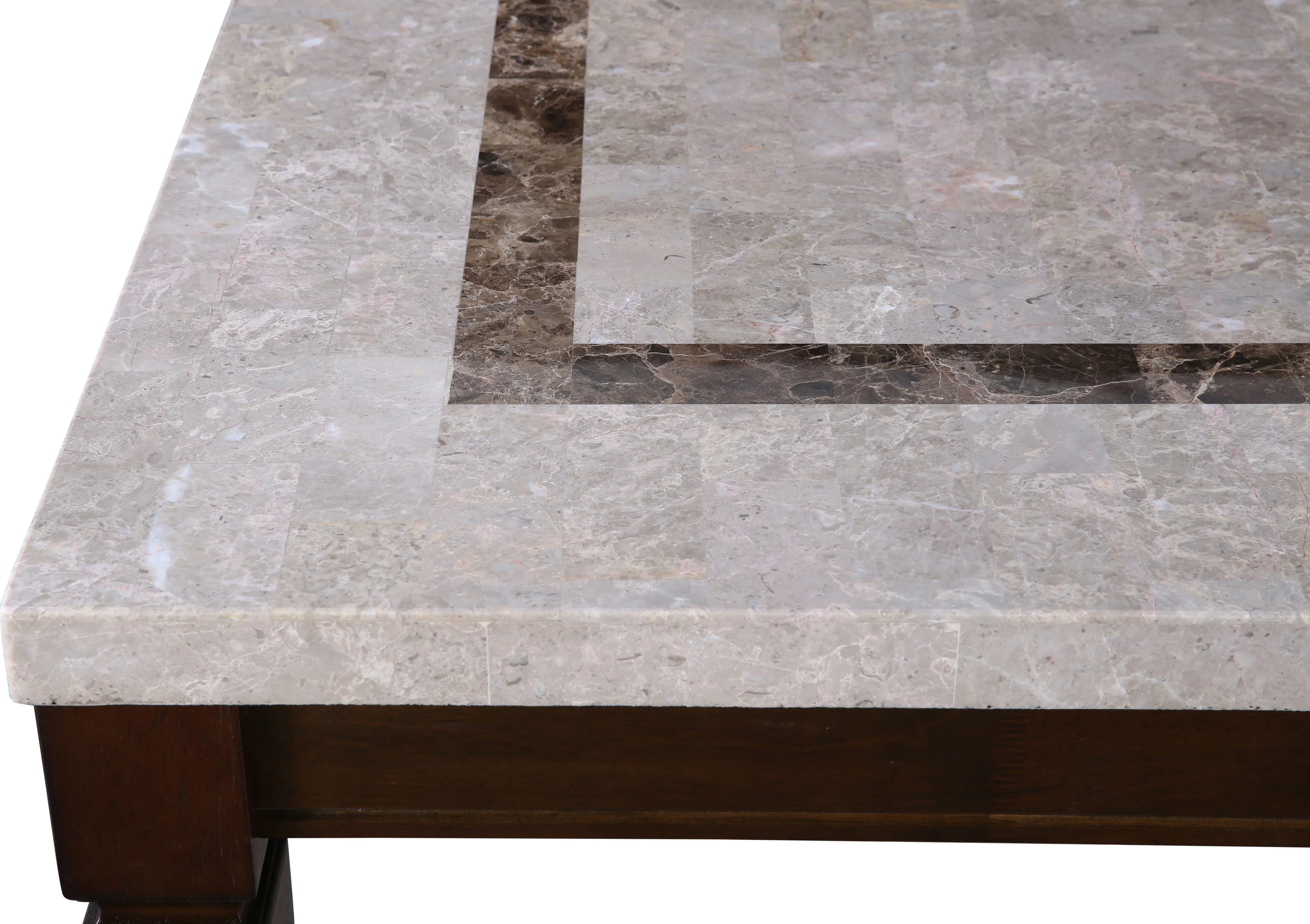 Bliss Marble Top 8 Seater Dining Table with Inlay in Beige Colour - HomeTown