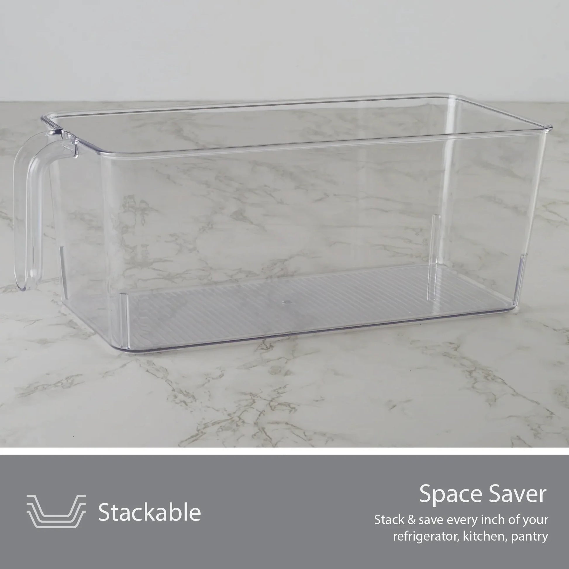 Robusto PET BPA Free Small Fridge Organizer with Front Handle in Transparent Colour - HomeTown