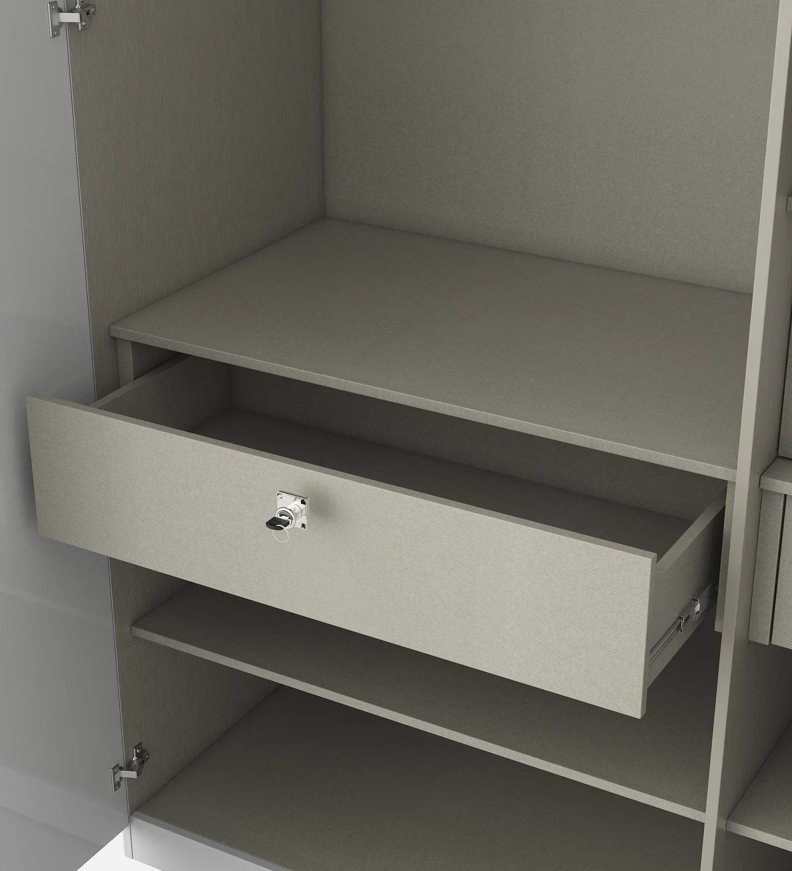 Gwen Three Door Wardrobe With Mirror in White Colour - HomeTown