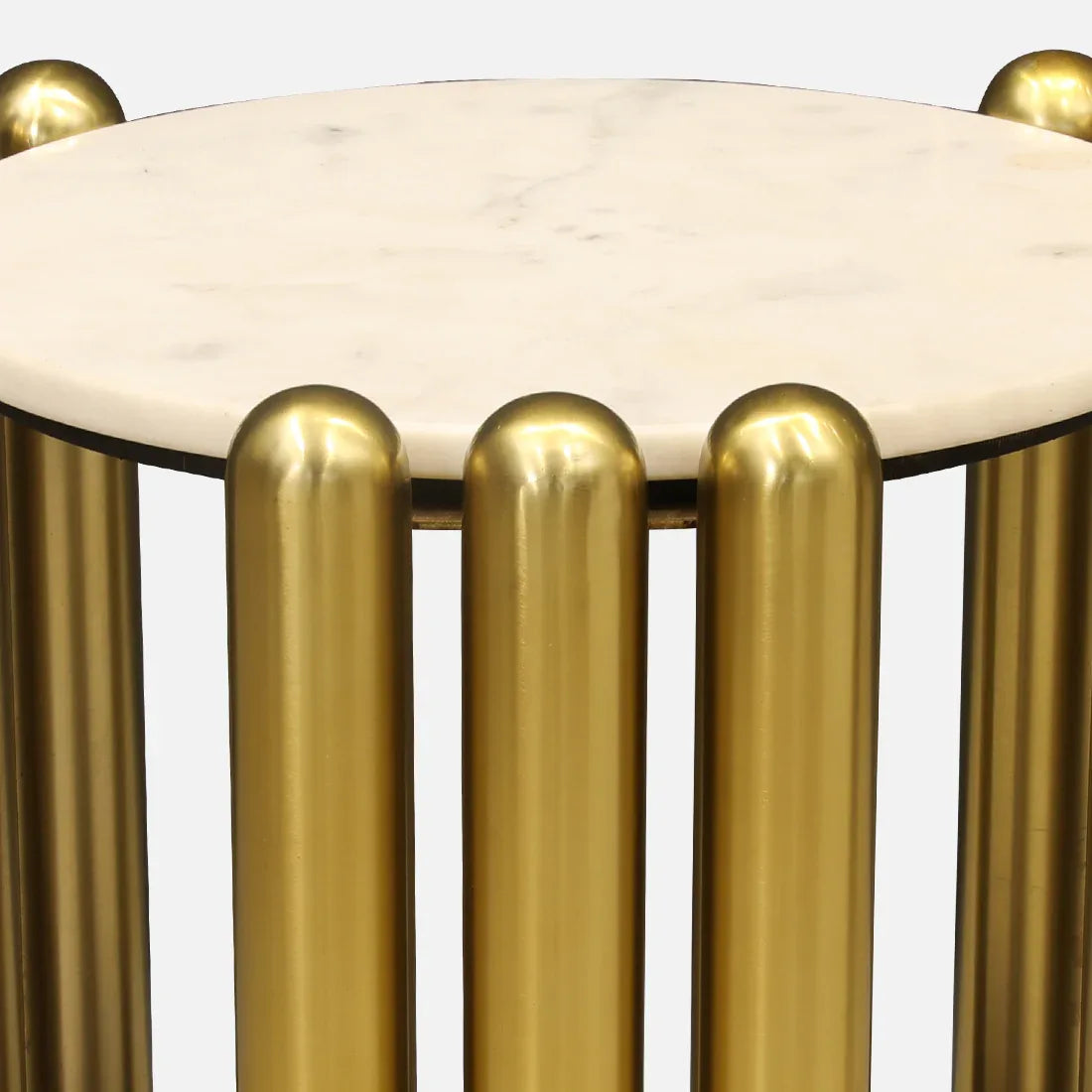 Regalia Marble Top Side Table in White & Gold Colour - HomeTown