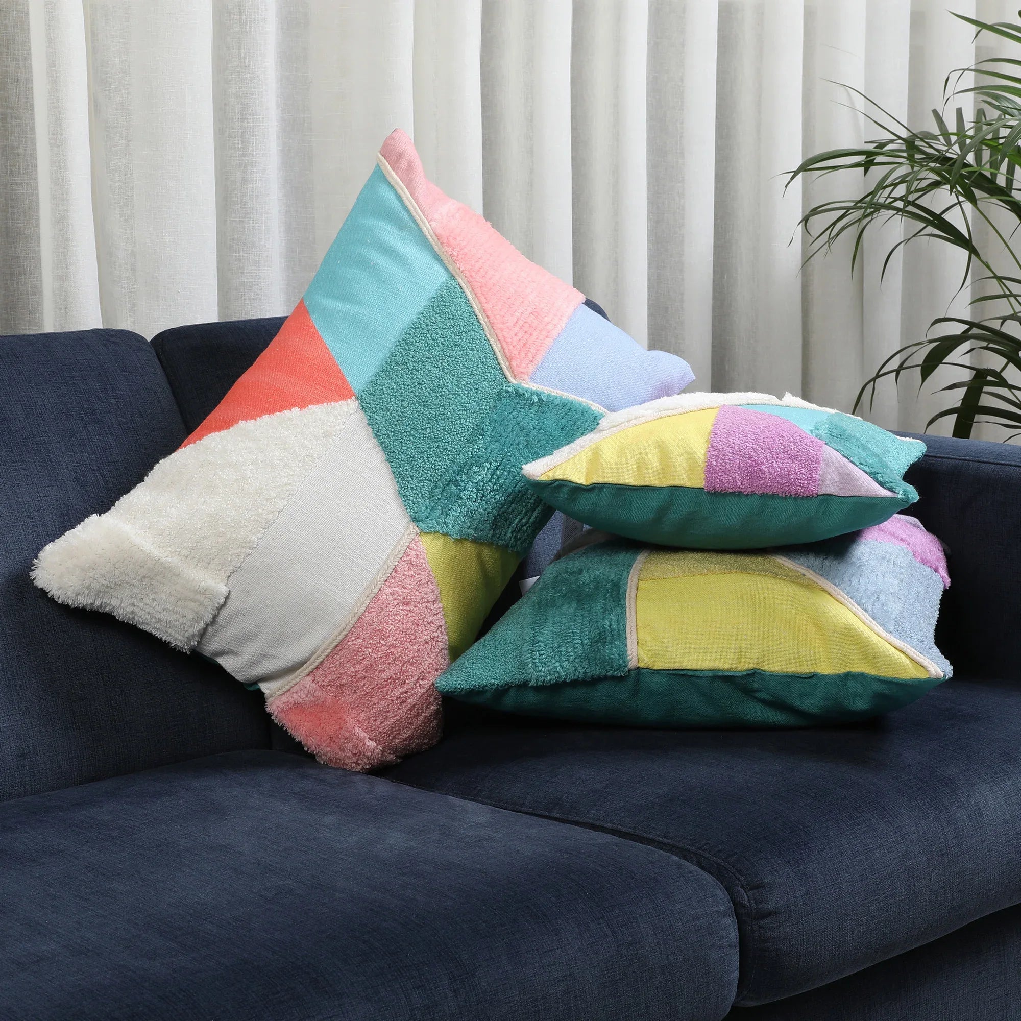 Pop Modern Cotton Cushion Cover 40x40 cm in Multi Colour - HomeTown