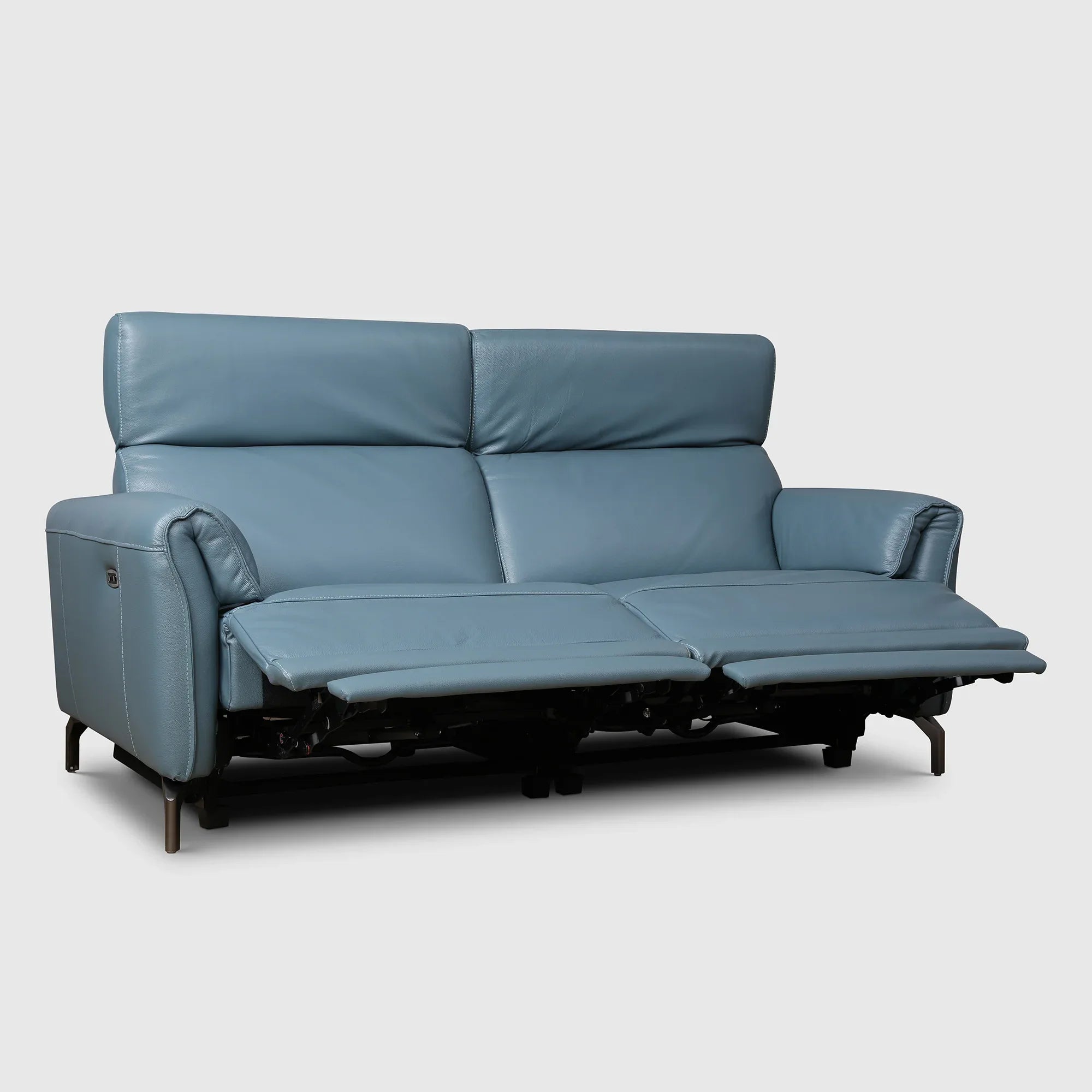 Emilia Half Leather Three seater Electric Recliner - HomeTown