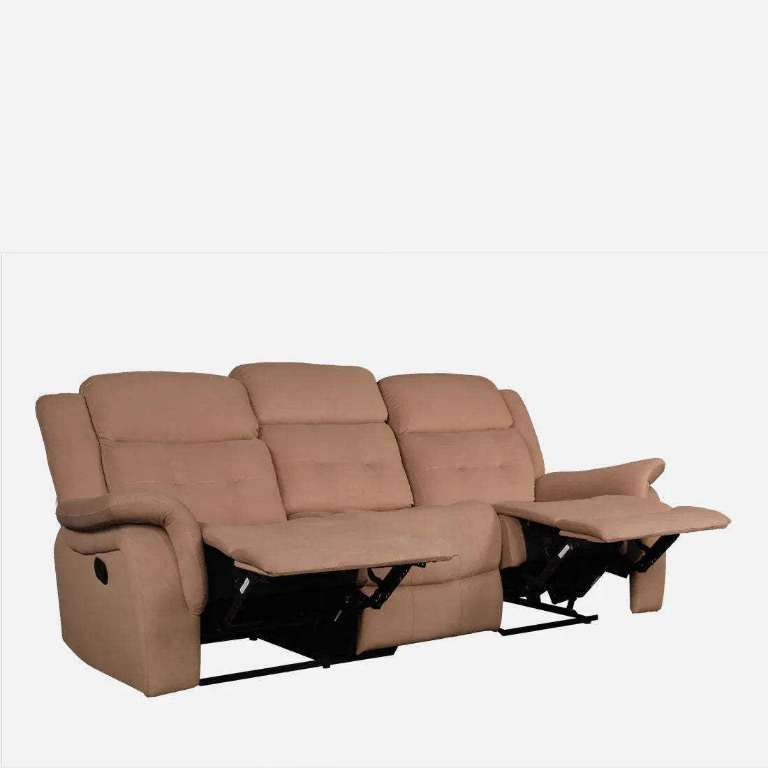 Attila Fabric Three Seater Recliner in Brown Colour - HomeTown