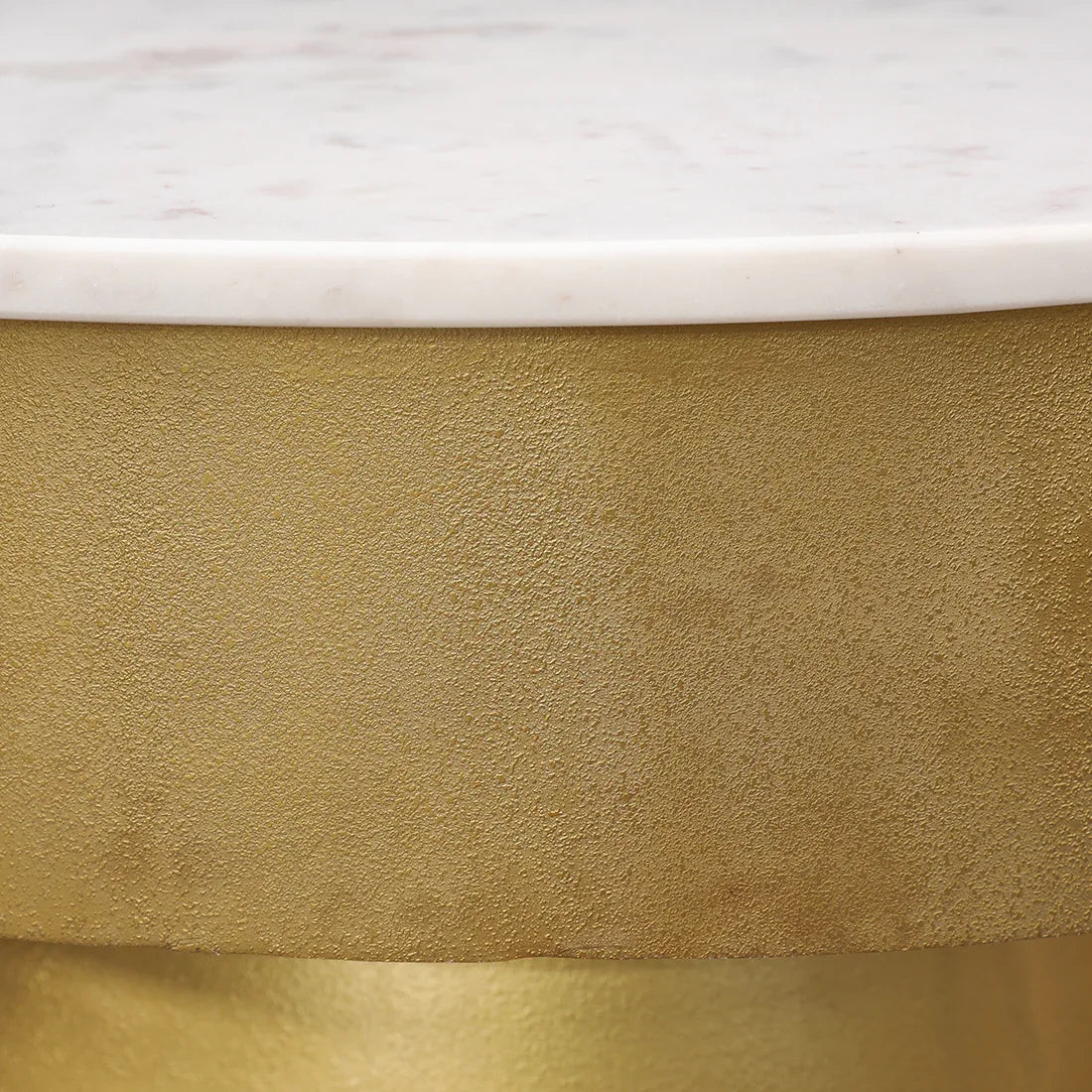 Joanna Marble & Iron Center Table in White & Gold Colour - HomeTown