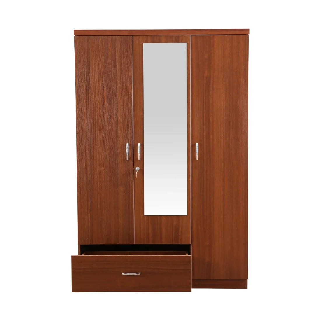 Ultima 3 door wardrobe in Walnut Finish - HomeTown