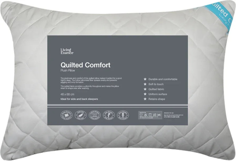 Serenity Quilted Comfort Pillow 46X68 Cm in White Colour - HomeTown
