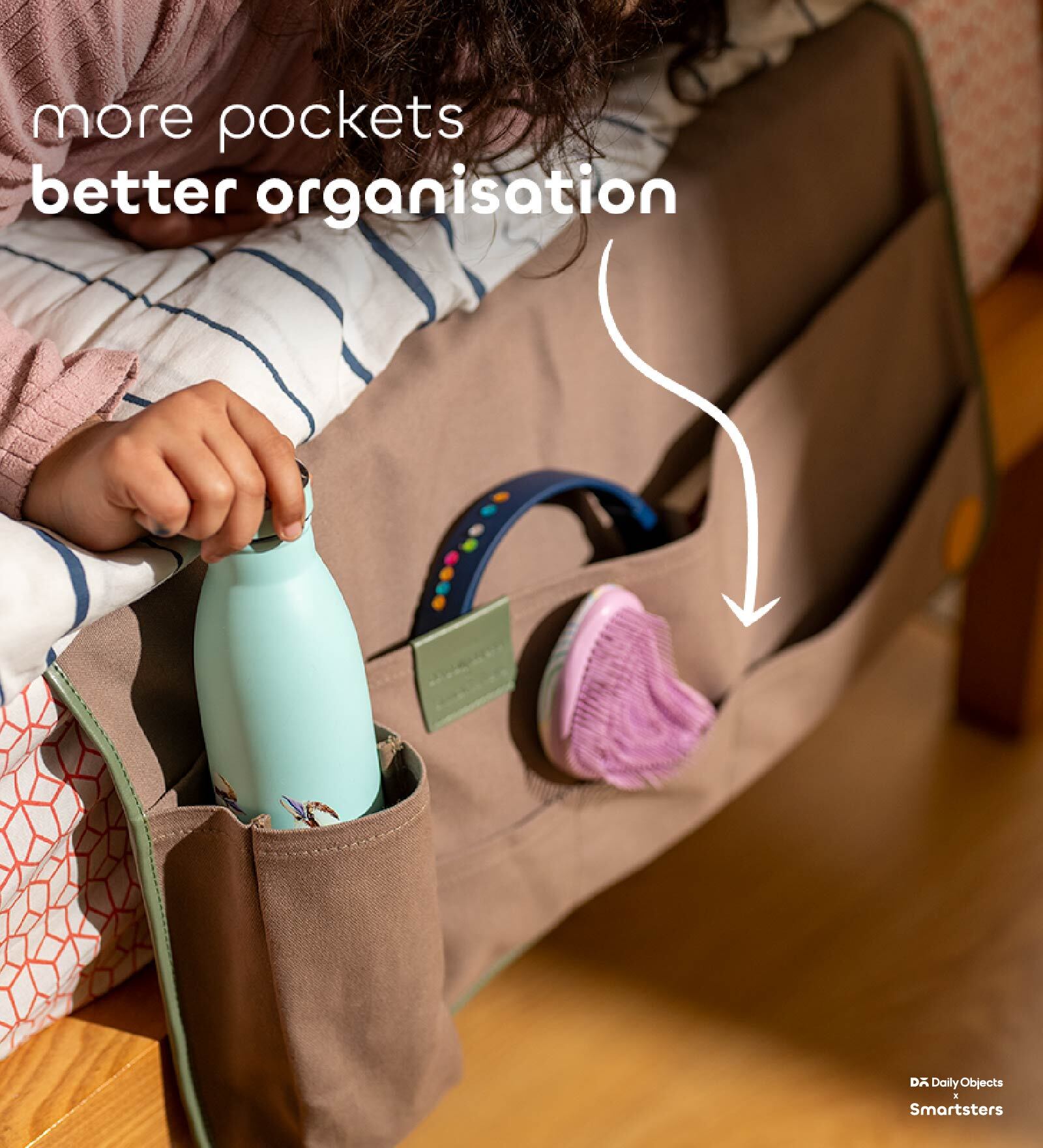 Beige Kangaroo Canvas Bed Pocket