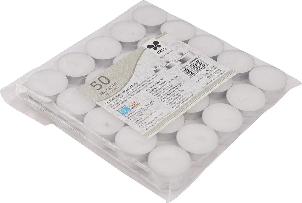 Tealight Candle Pack Of 50 in Unscented Colour - HomeTown